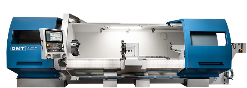 DMT Drehmaschine CD 1100: Spitzenweite: 1000-6000 mm, Spindelbohrung: 132 mm, Umlaufdurchmesser über Bett: 1100 u. über Planschlitten: 820 mm