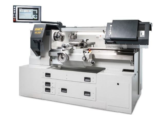 DMT Drehmaschine KD 400: Spitzenweite: 1000 mm, Spindelbohrung: 64/82 mm, Umlauf-Ø über Bett: 420 und über Planschlitten: 210 mm